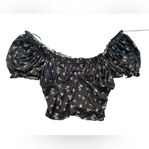 NWT Urban Outfitters Fifi Floral Ruched Top SIZE M